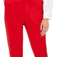 Calvin Klein Women's Pleated Waist Slim Fit Dress Pants Red Size 4