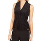 Calvin Klein Women's Textured Animal-Print Top Silver Size Medium