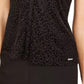 Calvin Klein Women's Textured Animal-Print Top Silver Size Medium