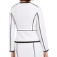 Calvin Klein Women's Contrast Piping Zip-Up Blazer White Size 4