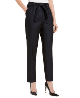 Calvin Klein Women's Tie-Front Slim Fit Pants Navy Size 12