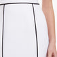 Calvin Klein Women's Contrast Piping Pencil Skirt White Size 14