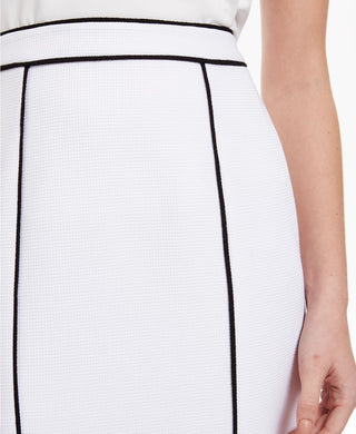Calvin Klein Women's Contrast Piping Pencil Skirt White Size 14
