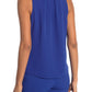 Calvin Klein Women's Tie Neck Sleeveless Blouse Blue Size Large