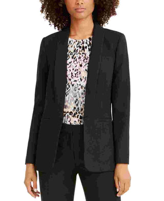 Calvin Klein Women's Parker Open-Front Blazer Black Size 14