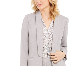 Calvin Klein Women's Parker Open-Front Blazer Gray Size 12