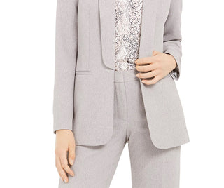 Calvin Klein Women's Parker Open-Front Blazer Gray Size 12