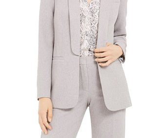 Calvin Klein Women's Parker Open-Front Blazer Gray Size 14