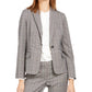 Calvin Klein Women's Plaid One-Button Blazer Blue Size 16