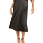 Lucy Paris Women's Pleated Velvet Skirt Black Size Large