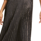 Lucy Paris Women's Pleated Velvet Skirt Black Size Large