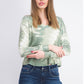 Crave Fame Juniors' Cozy Ribbed Tie-Dyed Top Green Size Small