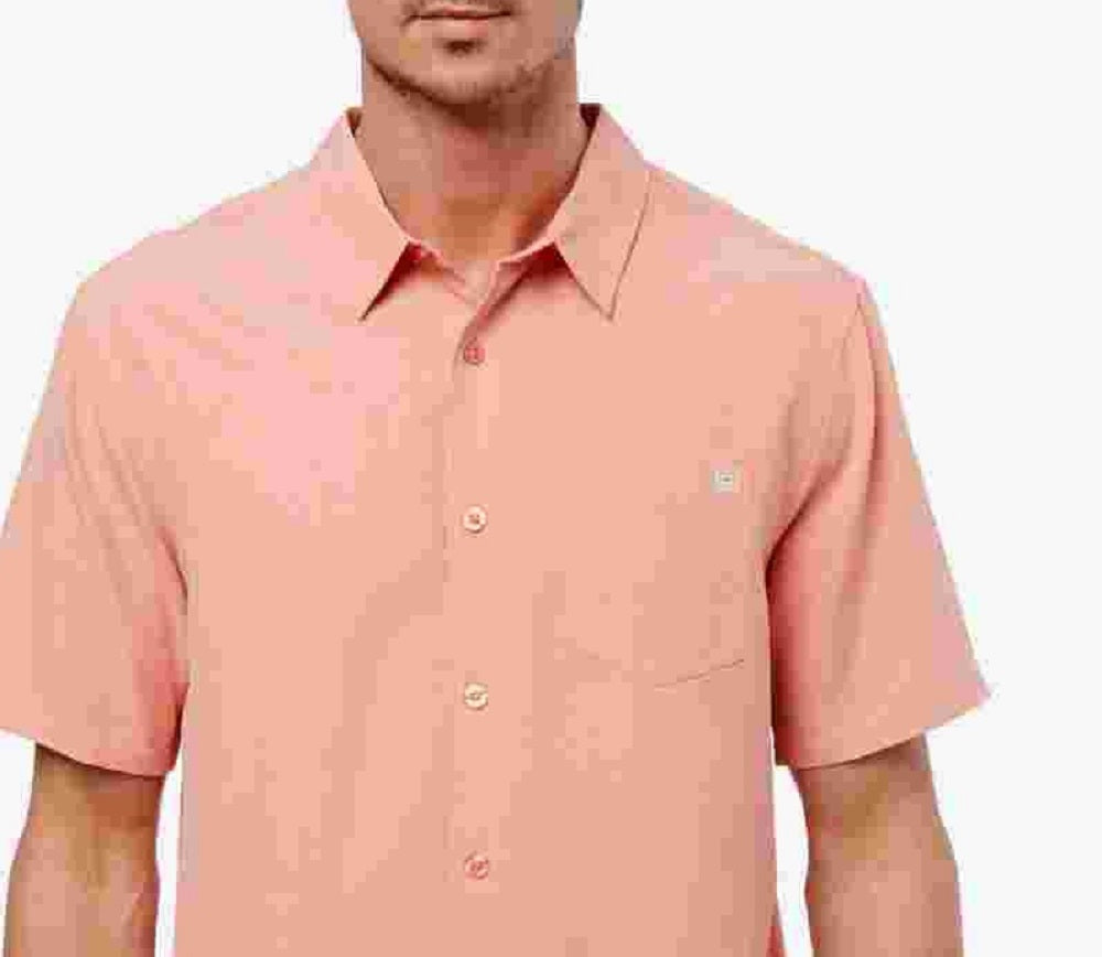 Jack O'Neill Men's Liberty Short Sleeve Shirt Pink Size Medium