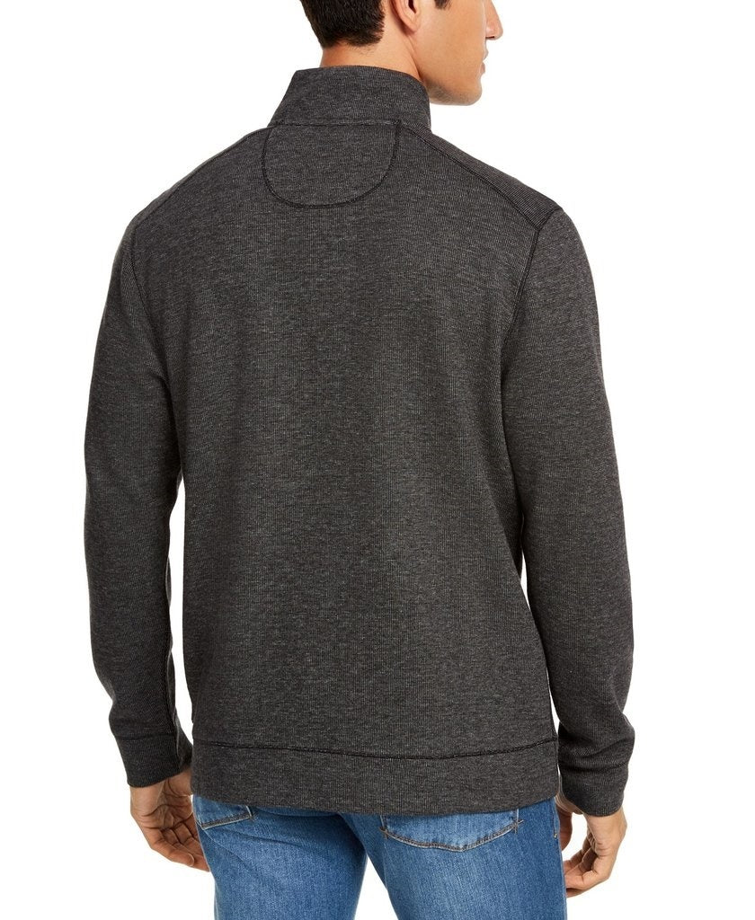 Tommy Bahama Men's Playa Pina Port Quarter Zip Sweatshirt Black Size Small