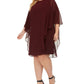 Connected Women's Plus Size Overlay Dress Purple Size 24W