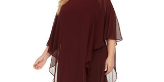 Connected Women's Plus Size Overlay Dress Purple Size 24W
