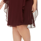 Connected Women's Plus Size Overlay Dress Purple Size 24W