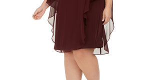 Connected Women's Plus Size Overlay Dress Purple Size 24W