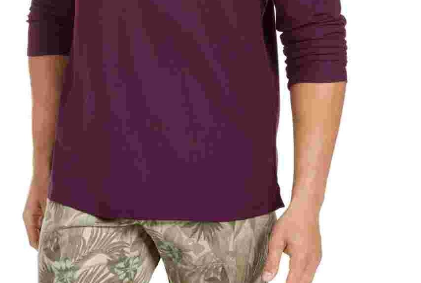 Tommy Bahama Men's Long Sleeve Polo Shirt Purple Size Small