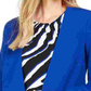 Calvin Klein Women's Collarless Single Snap Blazer Blue Size 8 Petite