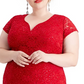 Connected Women's Plus Metallic Sheath Dress Red Size 20W