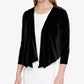 Tommy Hilfiger Women's Handkerchief Hem Velvet Long Sleeve Open Cardigan Formal Sweater Black Size Large