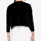 Tommy Hilfiger Women's Handkerchief Hem Velvet Long Sleeve Open Cardigan Formal Sweater Black Size Large
