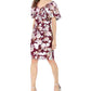 Connected Women's Mesh Flounce Dress  Wine Size 14 Petite
