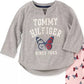 Tommy Hilfiger Toddler Little & Big Girls 2-Pc. Butterfly Pajama Set Gray Size 4-5