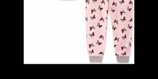 Tommy Hilfiger Toddler Little & Big Girls 2-Pc. Butterfly Pajama Set Gray Size 4-5