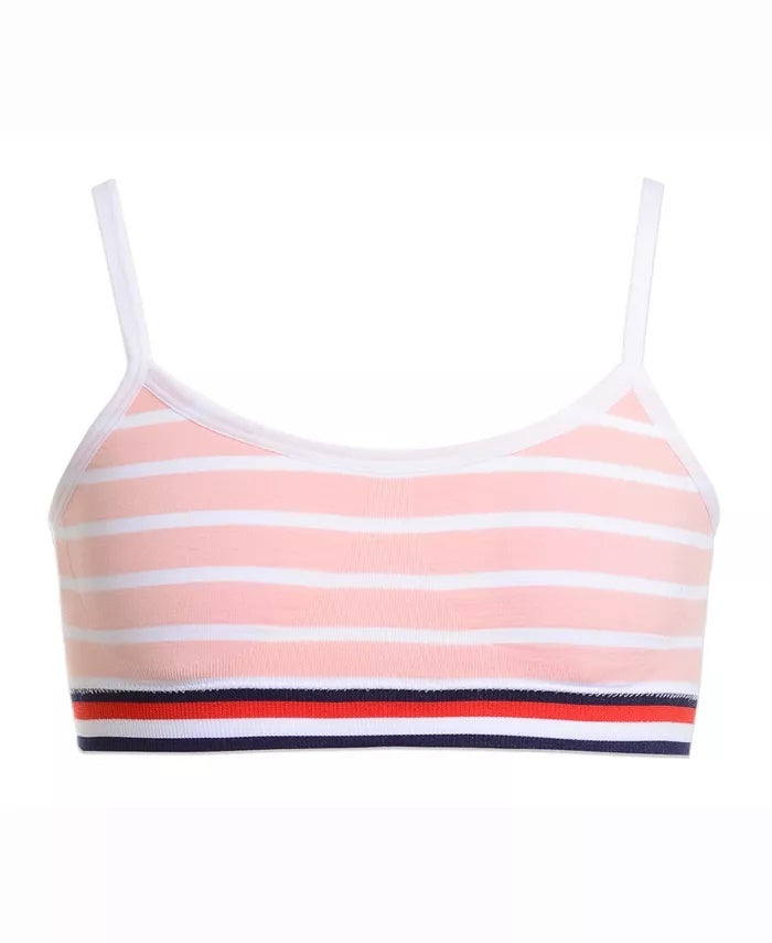 Tommy Hilfiger Little & Big Girl's Striped Seamless Bra Pink Size 12-14