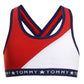 Tommy Hilfiger Little & Big Girl's Cross Back Colorblocked Bra White Size 6-7