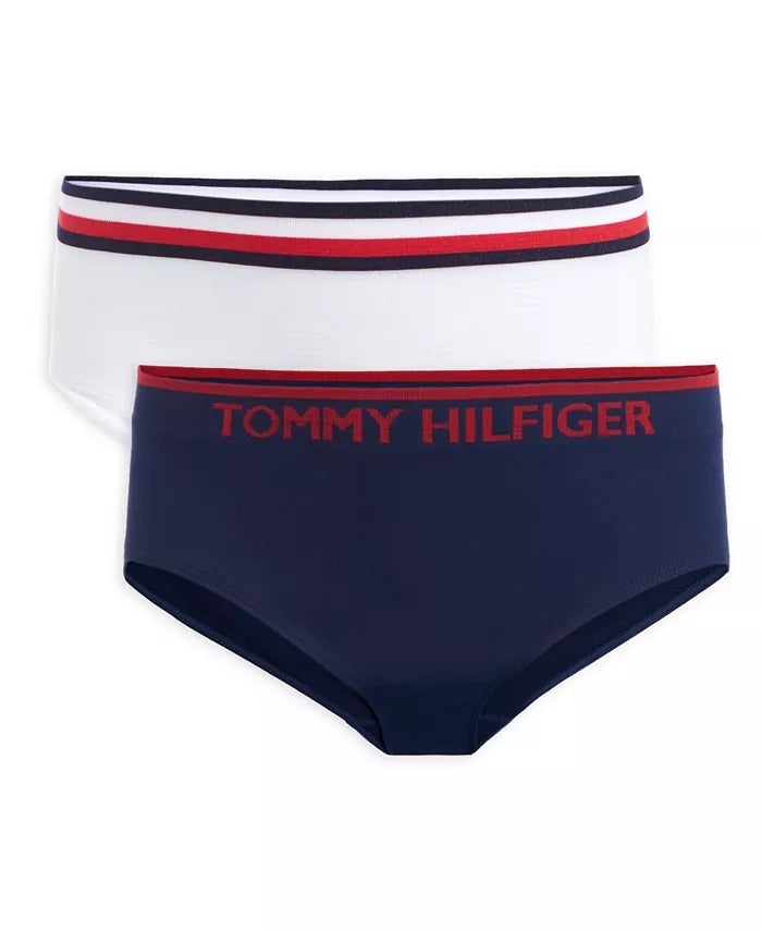 Tommy Hilfiger Big Girl's' Seamless Hipster Underwear Flag Navy Size 8-10