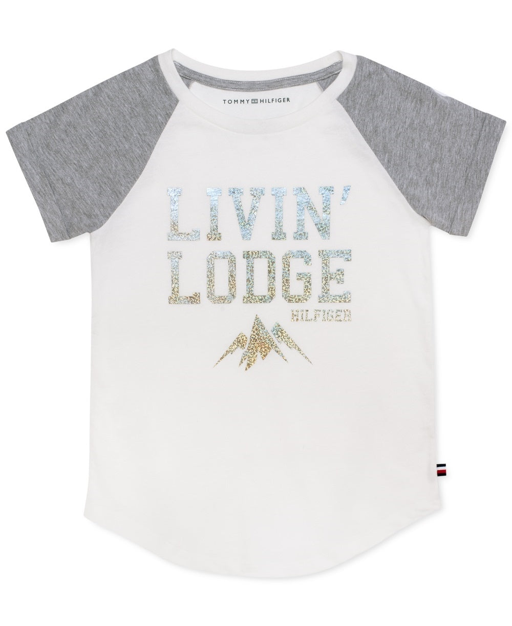 Tommy Hilfiger Big Girl's Cotton Livin' Lodge T Shirt White Size 12-14
