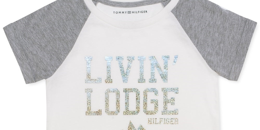 Tommy Hilfiger Big Girl's Cotton Livin' Lodge T Shirt White Size 12-14