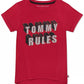 Tommy Hilfiger Little Girls Cotton Tommy Rules T-Shirt Bright Red Size 6