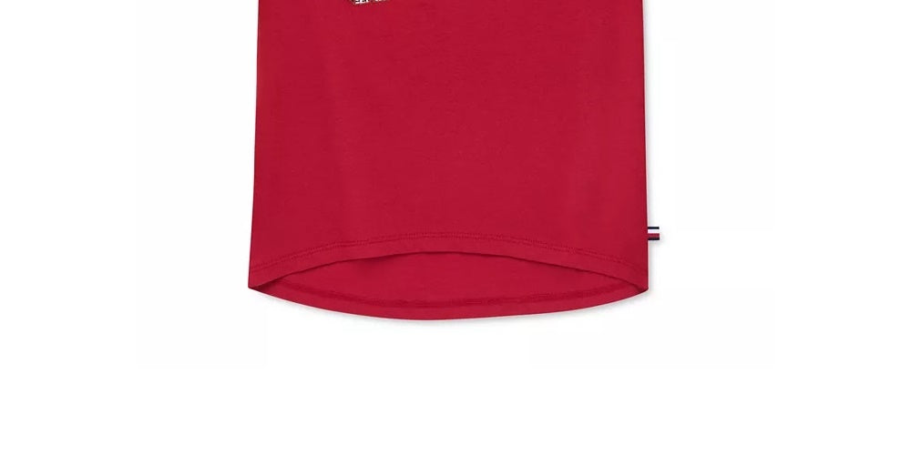 Tommy Hilfiger Little Girls Cotton Tommy Rules T-Shirt Bright Red Size 6