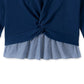 Tommy Hilfiger Little Girls Layered Look Twist Shirt Navy Size 5