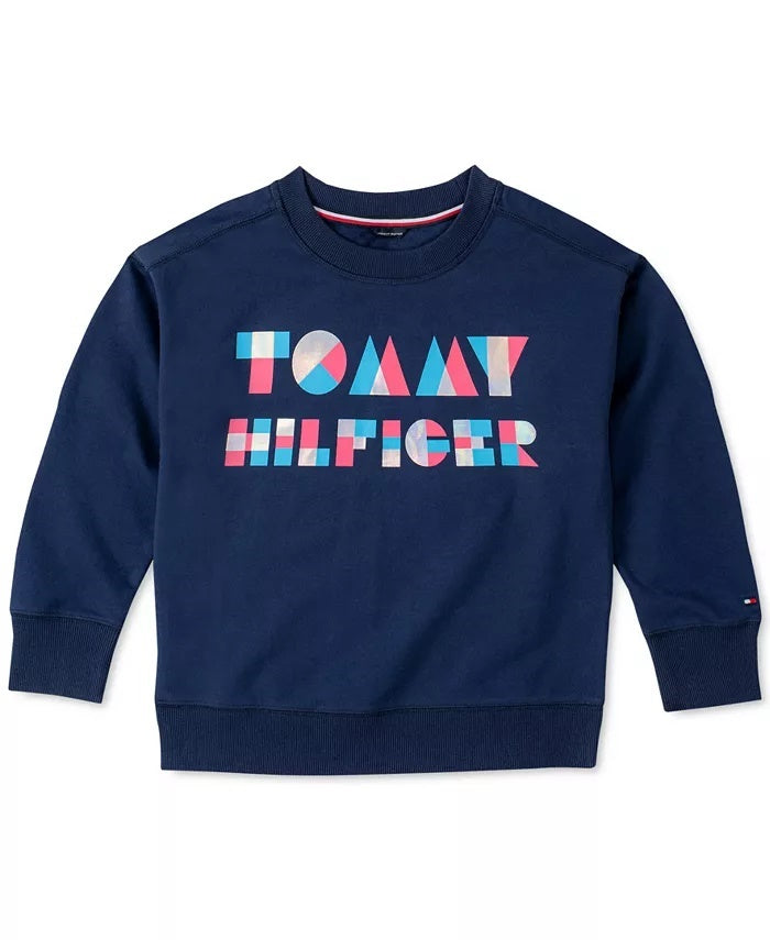 Tommy Hilfiger Toddler Girls Logo Sweatshirt Navy Size 4T SLIM