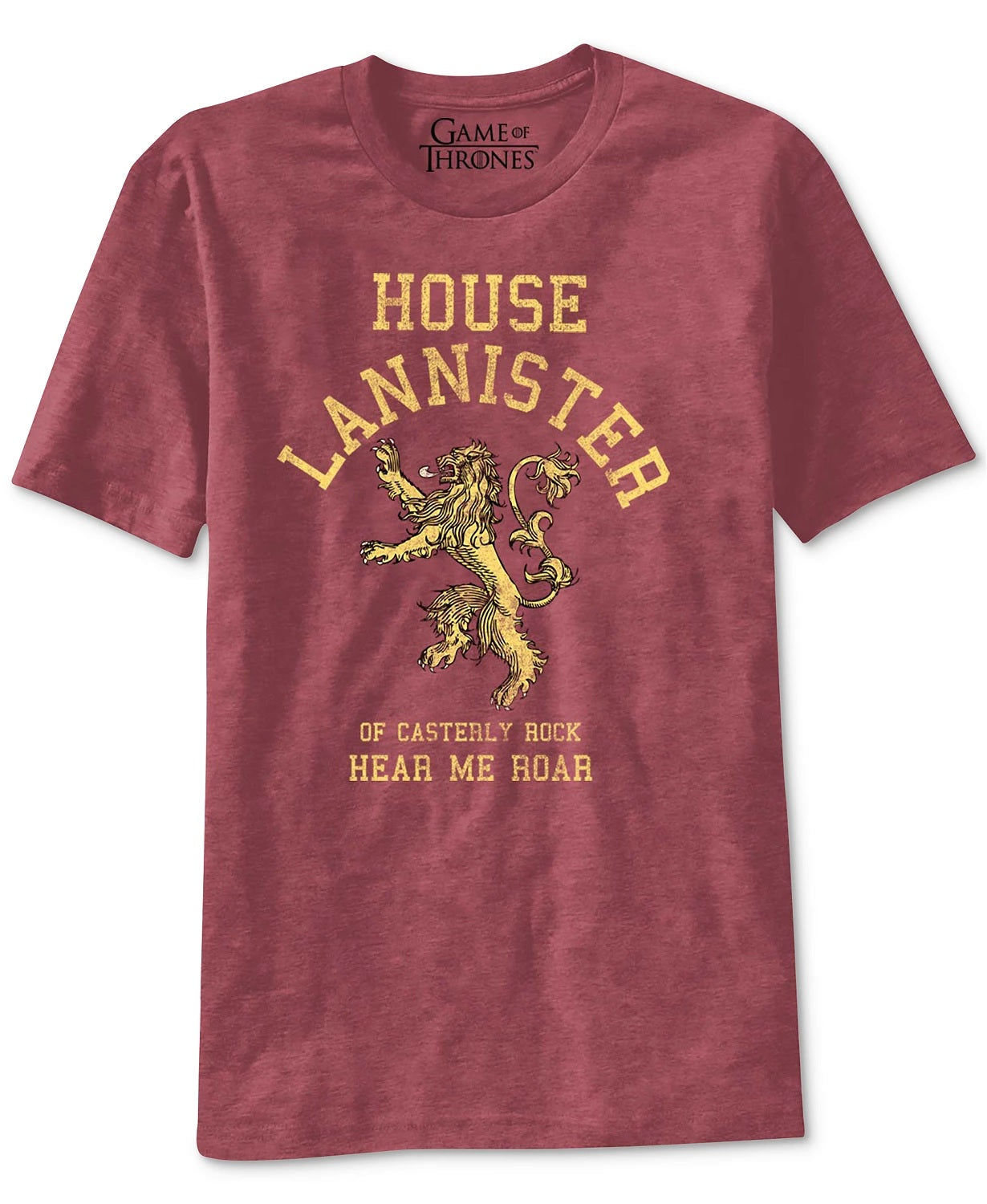 Ripple Junction Men's Game Of Thrones House Lannister Graphic T-Shirt Dark Red Size Small