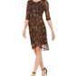 Connected Women's Printed High-Low Dress Brown Size 10