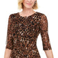 Connected Women's Printed High-Low Dress Brown Size 10