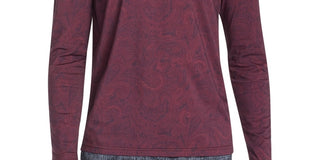 Tallia Men's Slim Fit Mercerized Paisley Long Sleeve Red Size Small