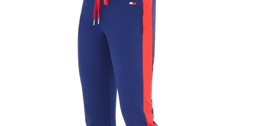 Tommy Hilfiger Sport Women's Colorblocked Jogger Pants Blue Size Medium