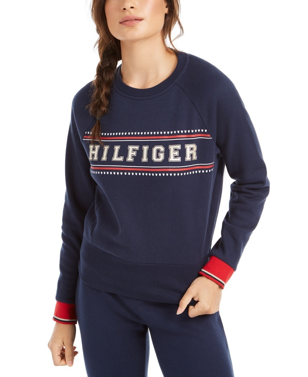 Tommy Hilfiger Women's Sport Logo Sweatshirt Navy Size XX-Large