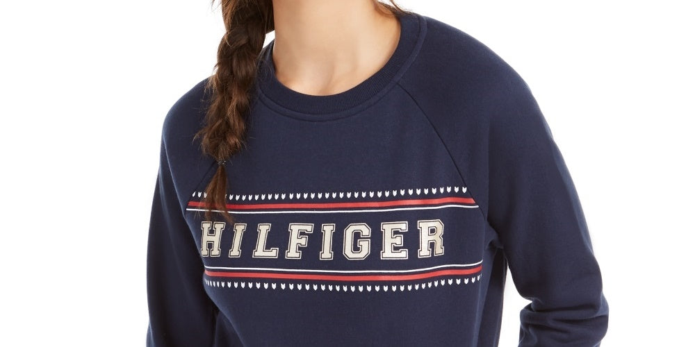 Tommy Hilfiger Women's Sport Logo Sweatshirt Navy Size XX-Large