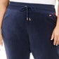 Tommy Hilfiger Women's Sport Plus Size Track-Stripe Velour Jogger Pants Navy Size 2X