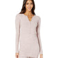 Free People Women's Think Thermal Henley Pink Top Tunic Plush Waffle Knit New Pink Size X-Small
