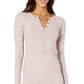 Free People Women's Think Thermal Henley Pink Top Tunic Plush Waffle Knit New Pink Size X-Small