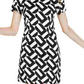 Trina Trina Turk Women's Optic Geo Print Sheath Dress White Size Medium